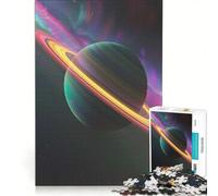 Puzzle pour Adolescents 1000 pièces Saturne Lumineux dans Un Arc-en-Ciel, Jeu éducatif, Difficile, Collection d'artistes, Beaux-Arts 50x75cm