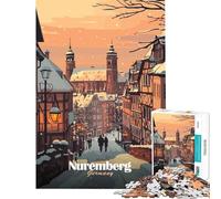 Puzzle pour Adolescents 1000 pièces Scène d'hiver à Nuremberg Un défi à relever Cadeau d'anniversaire Jeu éducatif pour Les 14 Ans et Plus (38x26cm)