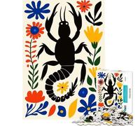 Puzzle pour Adolescents 1000 pièces Scorpion Signe du Zodiaque Fleur Jeu Manuel éducatif et Stimulant pour développer l'analyse et la logique (Dimensions 38x52cm)