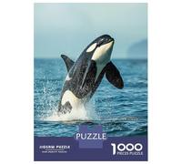 Puzzle pour Adolescents 1000 Pièces Sea Orca Whale Killer Puzzle pour Adultes Jeu De Réflexion Décoration Murale Cadeau Anti-Stress 52x38cm/1000pcs