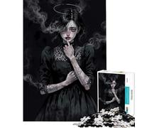 Puzzle pour Adolescents 1000 pièces Secrets Silencieux︰ Portrait d'ange Noir Jeu Familial Jouet addictif pour cultiver la Patience Améliore la mémoire (Dimensions 75x50cm)