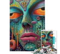 Puzzle pour Adolescents 1000 pièces Sensibilisation à soi-même Puzzle psychédélique pour Adolescents Découpe de précision Interaction Parent-Enfant Casse-tête Jeux de société en Famille (: 38x52cm)