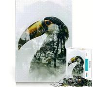 Puzzle pour Adolescents 1000 pièces Sentinelle Tropicale Toucan Bords impeccables Jeu de réflexion Amusant Cadeau Moments de détente Décoration Murale de Noël (50x75cm)