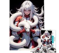 Puzzle pour Adolescents 1000 pièces Serpent Blanc ﹨u Femme Puzzle 1000 pièces Décoration intérieure Jouets d'analyse et de logique Cadeau Unique pour Un Anniversaire (38x52cm)