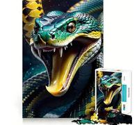 Puzzle pour Adolescents 1000 pièces Serpent venimeux et Toxique Découpe serrée Amusant Résolution de problèmes Détente Décoration de Noël (50x75cm)