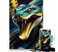 Puzzle pour Adolescents 1000 pièces Serpent venimeux et Toxique Découpe serrée Jeu de réflexion Amusant et créatif Détente Cadeau Artistique de Noël (38x26cm)