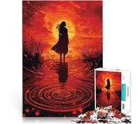 Puzzle pour Adolescents 1000 pièces Silhouette au Coucher du Soleil Analyse et logique Décoration Murale, Cadeaux Uniques pour Anniversaire et Noël 26x38cm