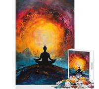 Puzzle pour Adolescents 1000 pièces Silhouette de méditation Jouet éducatif Cadeau d'anniversaire Jeu Impossible Renforce l'amour Entre Les Couples (Dimensions 50x75cm)