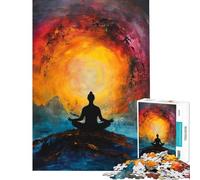 Puzzle pour Adolescents 1000 pièces Silhouette de méditation Puzzle 1000 pièces à Monter soi-même Jouet de décoration intérieure Jeu Amusant et Stimulant pour Toute la Famille (75x50cm)