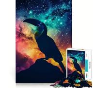 Puzzle pour Adolescents 1000 pièces Silhouette de Toucan Galaxie Découpe soignée Décoration Jouet créatif et Amusant Jeu de Paix Pièce Artistique de Noël (50x75cm)