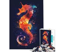 Puzzle pour Adolescents 1000 pièces Silhouette d'hippocampe Galaxie Jeu Impossible pour Un Jeu éducatif et Stimulant Cadeau Amusant Convient aux Couples (Dimensions 75x50cm)