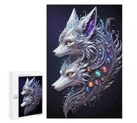 Puzzle pour adolescents 1000 pièces Silver Dual Fox Puzzles pour adultes Jeux de relaxation Assemblage de motifs Interaction parent-enfant 1000 pièces