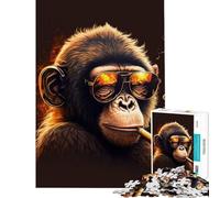 Puzzle pour Adolescents 1000 pièces Singe et Marijuana Jeu Stimulant et éducatif pour améliorer la mémoire Cadeau de Père Noël Secret (Dimensions 75x50cm)