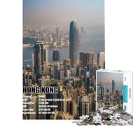 Puzzle pour adolescents 1000 pièces Skyline de Hong Kong Puzzle adulte Jeu manuel Idéal pour passer le temps pendant les vacances Offre spéciale comme cadeau pour toute la famille (Dimensions 50x75cm)
