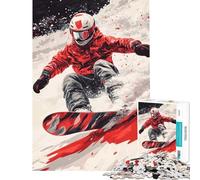 Puzzle pour Adolescents 1000 pièces Snowboarder en Action Activités Amusantes à la Maison Analyse et logique Jouet Anti-Stress pour Les 14 Ans et Plus (38x52cm)
