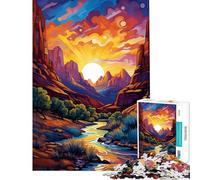 Puzzle pour Adolescents 1000 pièces Soirée d'été à Zion Stimule Le Cerveau Défi Difficile Jeu Familial Convient aux 14 Ans et Plus (38x52cm)