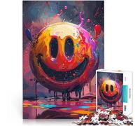 Puzzle pour Adolescents 1000 pièces Sourire coloré et Visage Fou Jouets éducatifs d'apprentissage Super Cadeau 38x26cm