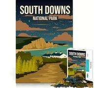 Puzzle pour Adolescents 1000 pièces South Downs, Parc National d'Angleterre, Affiche Nature, Bords impeccables, Jeu de réflexion Amusant, Cadeau, décoration Murale de Noël (50x75cm)