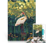 Puzzle pour Adolescents 1000 pièces Spatule rosée dans Un Marais Luxuriant Jeux de détente Décoration d'intérieur 38x26cm