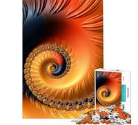 Puzzle pour Adolescents 1000 pièces Spirale fractale Orange et Rouge Un défi éducatif mais Aussi Un Jeu Amusant et Relaxant pour Les 14 Ans et Plus Jeu de Puzzle proposé (38x26cm)