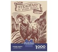 Puzzle pour Adolescents 1000 Pièces Steadfast Ram Illustration Puzzles pour Adultes Jeux Relaxants Décoration Murale Idéal comme Cadeau pour Toute La Famille 52x38cm/1000pcs