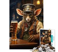 Puzzle pour Adolescents 1000 pièces Steampunk Bière Artisanale Faune Puzzle Adulte Décoration Murale Jouet Vacances à la Maison Activités Amusantes à Faire Passer Le Temps À La Maison (38x26cm)