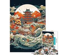 Puzzle pour Adolescents 1000 pièces Style Japonais Minimaliste Puzzle pour Adultes Difficile liste de souhaits avec Le Père Noël Casse-tête Jeux familiaux (Taille 38x26cm)