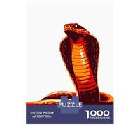 Puzzle pour Adolescents 1000 Pièces Stylized Cobra Illustration on White Background Puzzle pour Adultes Jeu De Réflexion Décoration Murale Cadeau Anti-Stress 38x26cm/1000pcs