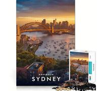 Puzzle pour Adolescents 1000 pièces Sydney Australie Découpe serrée Amusant Résolution de problèmes Détente Décoration Artistique de Noël (38x26cm)