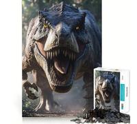 Puzzle pour Adolescents 1000 pièces T-Rex Rugissant Bords impeccables Jeu de réflexion Amusant Cadeau Moments de détente Décoration Murale de Noël (38x52cm)