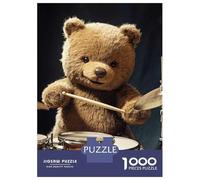 Puzzle Pour Adolescents 1000 Pièces Teddy Bear Drummer Poster, Picture, Metal Print, Paint by Creed Puzzles Pour Adultes Jeu Manuel Décoration Murale Cadeaux Uniques Pour Anniversaire Et Noël 52x38cm/