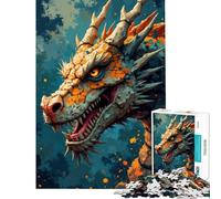 Puzzle pour Adolescents 1000 pièces Tête de Dragon en Gros Plan Aide à Faire Travailler Le Cerveau Jeu Familial Difficile Convient aux Personnes de 14 Ans et Plus (38x26cm)