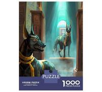 Puzzle pour Adolescents 1000 Pièces The Guardians of Anubis Puzzles pour Adolescents Jeux Relaxants Cadeaux pour Femmes pour Anniversaire, Noël 38x26cm/1000pcs