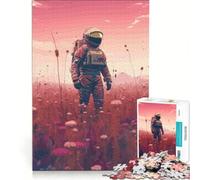 Puzzle pour Adolescents 1000 pièces, thème Astronaute et Peinture Florale, Jouet éducatif, pour s'amuser en Famille, Cadeau Original d'anniversaire ou de Noël 38x26cm