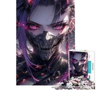 Puzzle pour Adolescents 1000 pièces thème Fille Gothique Anime démoniaque défi éducatif Jouet de décoration pour la Maison à partir de 14 Ans (38x52cm)