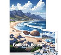 Puzzle pour Adolescents 1000 pièces thème Plage de rochers Afrique du Sud décoration Murale Cadeau de Noël Secret Jeu Impossible renforce Les Liens Entre Couples Dimensions 38x52cm
