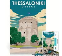 Puzzle pour Adolescents 1000 pièces Thessalonique Grèce Découpe serrée Amusant Résolution de problèmes Détente Décoration Artistique de Noël (38x52cm)