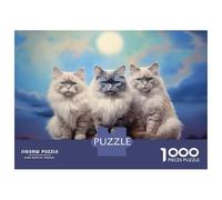 Puzzle pour Adolescents 1000 Pièces Three Ragdoll Cats Puzzles pour Adolescents - Jeux Anti-Stress - Idéal pour Se Détendre À La Maison - Stimule Le Cerveau 70x50cm/1000pcs