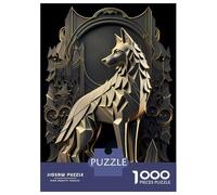 Puzzle pour Adolescents 1000 Pièces Throne of The Golden Wolf Puzzle pour Adultes Jeu Pratique Analyse Et Logique Interaction Parent-Enfant 70x50cm/1000pcs