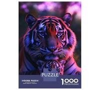 Puzzle pour Adolescents 1000 Pièces Tiger Cub and Mother Puzzles pour Adolescents - Jeux Anti-Stress - Idéal pour Se Détendre À La Maison - Stimule Le Cerveau 38x26cm/1000pcs