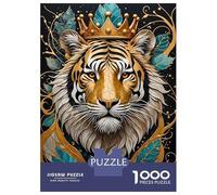 Puzzle pour Adolescents 1000 Pièces Tiger Golden Kintsugi Puzzles pour Adolescents Jeux Relaxants Cadeaux pour Femmes pour Anniversaire, Noël 70x50cm/1000pcs