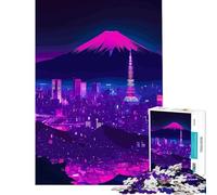 Puzzle pour Adolescents 1000 pièces Tokyo Mont Fuji Cyberpunk Jeu interactif pour Un défi éducatif Un pour développer l'analyse et la logique (Dimensions 50x75cm)
