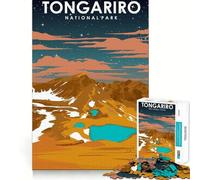 Puzzle pour Adolescents 1000 pièces Tongariro la Nuit Découpe serrée Amusant Résolution de problèmes Détente Décoration Artistique de Noël (38x26cm)