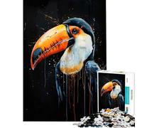Puzzle pour Adolescents 1000 pièces Toucan Aquarelle Jeu Impossible pour Un Jeu éducatif et Stimulant Jouet Amusant pour Les Couples (Dimensions 75x50cm)