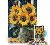 Puzzle pour Adolescents 1000 pièces Tournesols expressionnistes - 7 Réinterprétation audacieuse de l'art Contemporain Jeu intellectuel Jeu de défi Unique 52x38cm