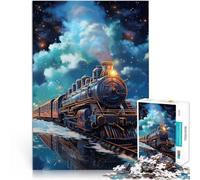 Puzzle pour Adolescents 1000 pièces Train sur Le Chemin de Fer éthéré Jeu de Quiz Activités Amusantes à la Maison, Cadeaux d'anniversaire, Cadeaux de Voyage, 52x38cm