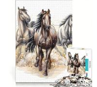 Puzzle pour Adolescents 1000 pièces Trois Chevaux au Galop Jeu de réflexion Stimulant idéal en Cadeau pour Toute la Famille 50x75cm