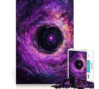 Puzzle pour Adolescents 1000 pièces Trou Noir Nébuleuse Violette,Illustration aux Bords précis,Jeu de Concentration Amusant,Moment de détente,Cadeau de Noël apaisant (38x52cm)