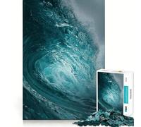 Puzzle pour Adolescents 1000 pièces Turquoise Océan Vagues Découpe serrée Amusant Résolution de problèmes Détente Décoration de Noël (50x75cm)