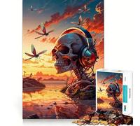 Puzzle pour Adolescents 1000 pièces Twilight Music Skull Tight Cutting Fun Problem Resolution Fun Relax Fun Fun Time Christmas Art Decor (50x75cm)